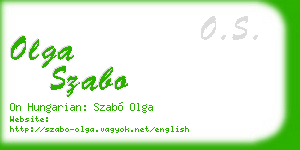 olga szabo business card